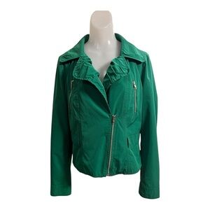 Express Y2K Vibrant Green Bomber Jacket size M